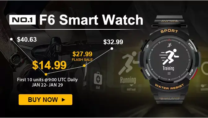 No.1 F6 Smartwatch FLASH SALE $27.99, First 10 Units $14.99 Only
