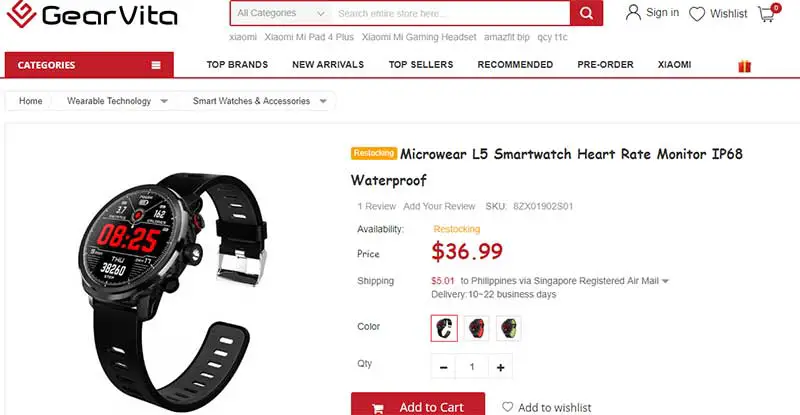 Microwear L5 Smartwatch – Coupon Code