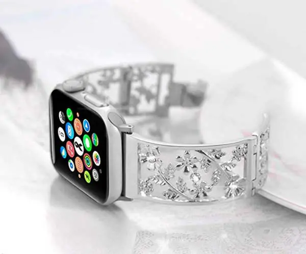 Metal Strap Floral Band for Apple Watch