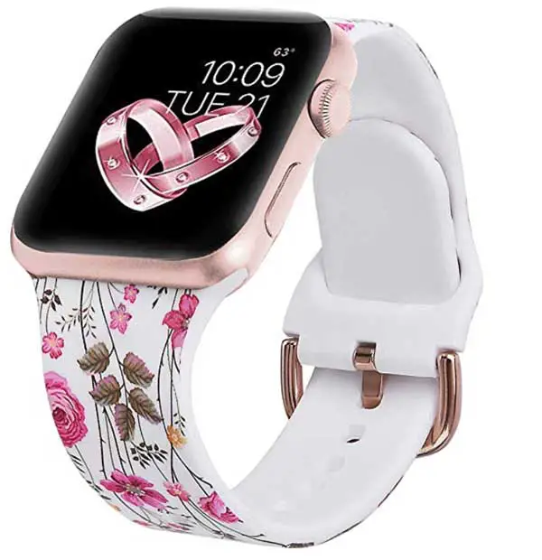 Pink Butterfly Floral Silicon Watch Strap