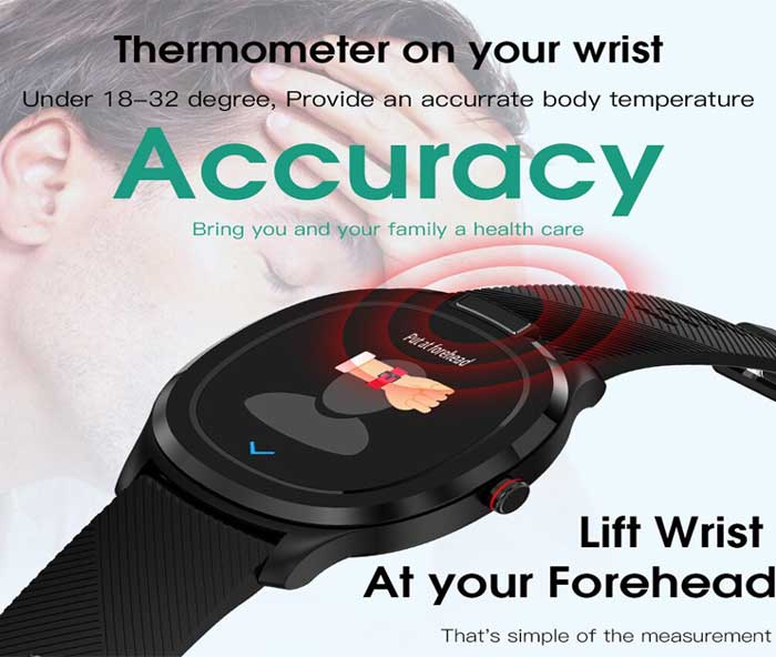 T01 smartwatch with thermometer