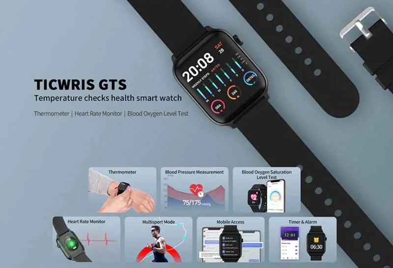 ticwris gts smartwatch thermometer