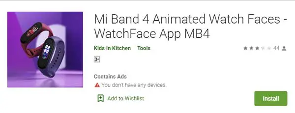 List of App Available for Xiaomi Mi Band 5, Mi Band 4 – Watch Face Edition