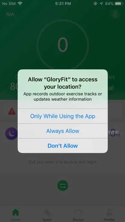Glory-Fit-app-Permissions