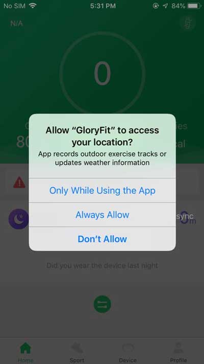 Glory-Fit-app-Permissions