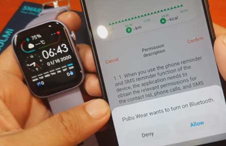 Pubu Wear app Bluetooth Activation