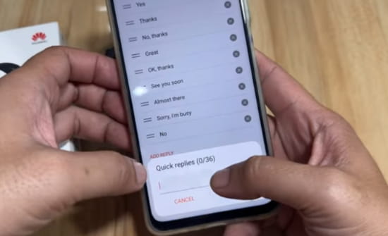 Huawei Health App Quick Reply